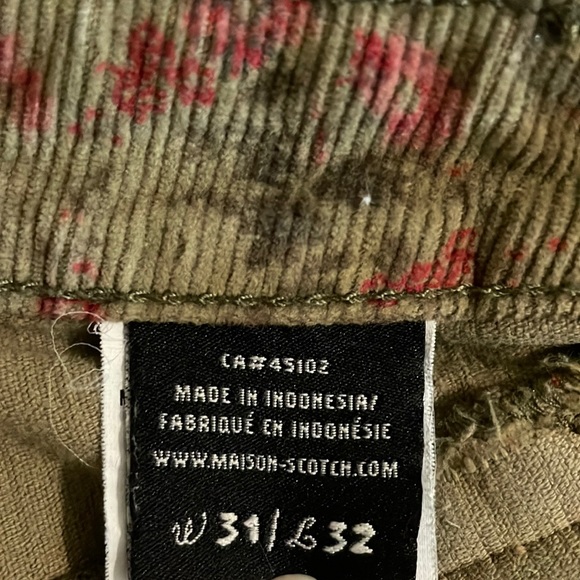 Maison Scotch Floral Print Corduroy Pants Size 31 - Picture 15 of 16